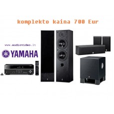 Yamaha namų kino komplektas RX-V379 kolonėlės NS-50F + NS-P60 žemų dažnių garsiakalbis YST-SW030